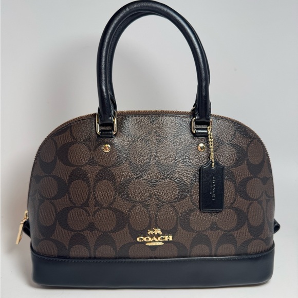 Coach Mini Sierra Satchel In Signature Print Black & Brown #58295 - Picture 1 of 10